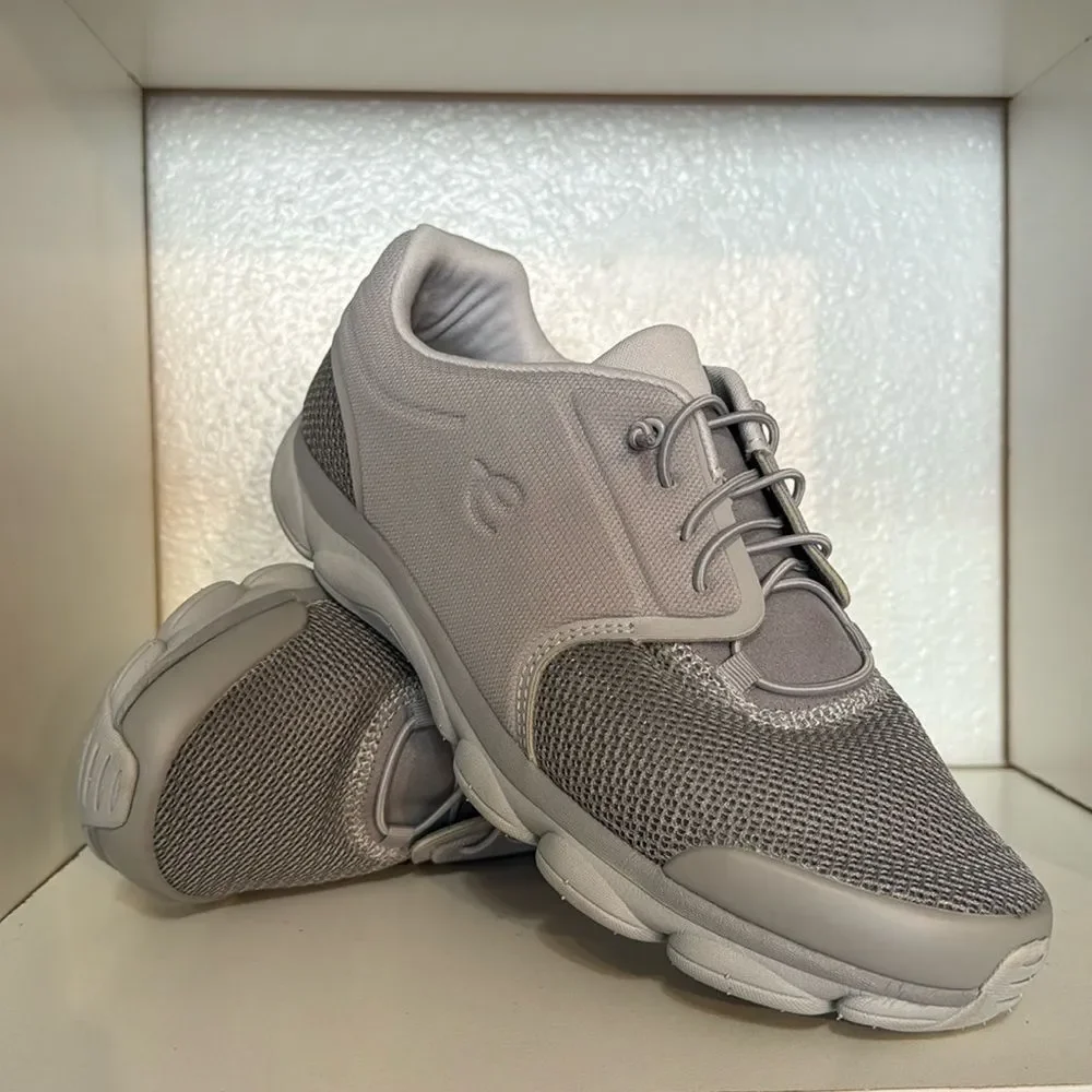 Easy Spirit Womens Comfort Lace Up Knit Walking Gray Athletic Slip On Sneakers